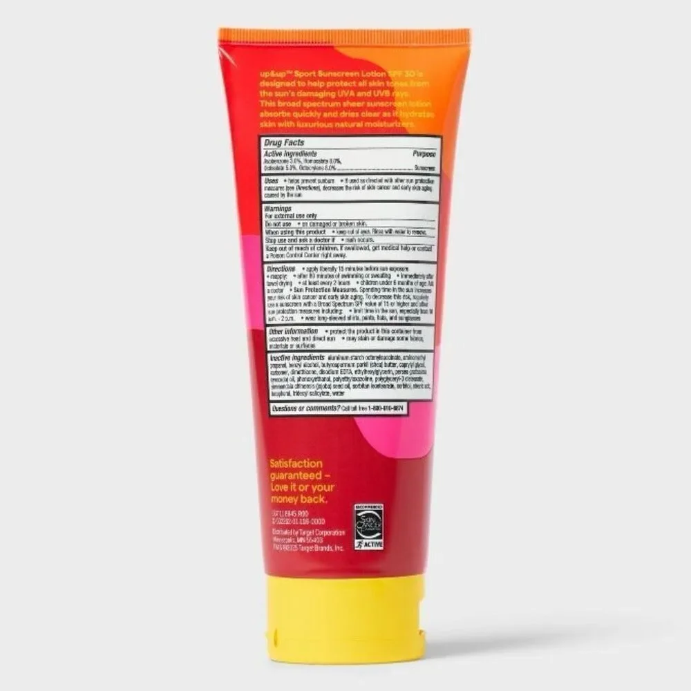 NWT 5 Pack up&up 8oz Sport Sunscreen Tan Lotion SPF 30 Whole Body Application